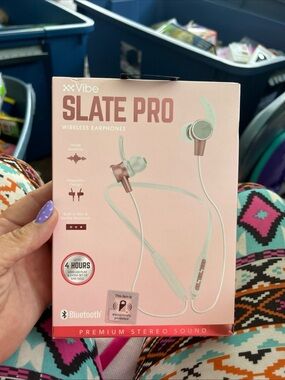Vibe Slate Pro Wireless Earphones - Rose Gold & White